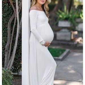 White Maternity Maxi Dress